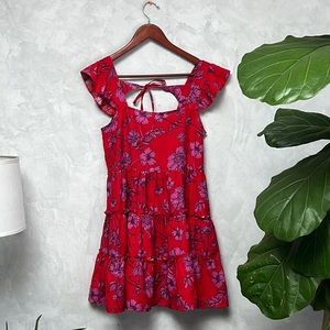 NWOT Boho Band of the Free dress Red and pink floral print Mini Dress Size small